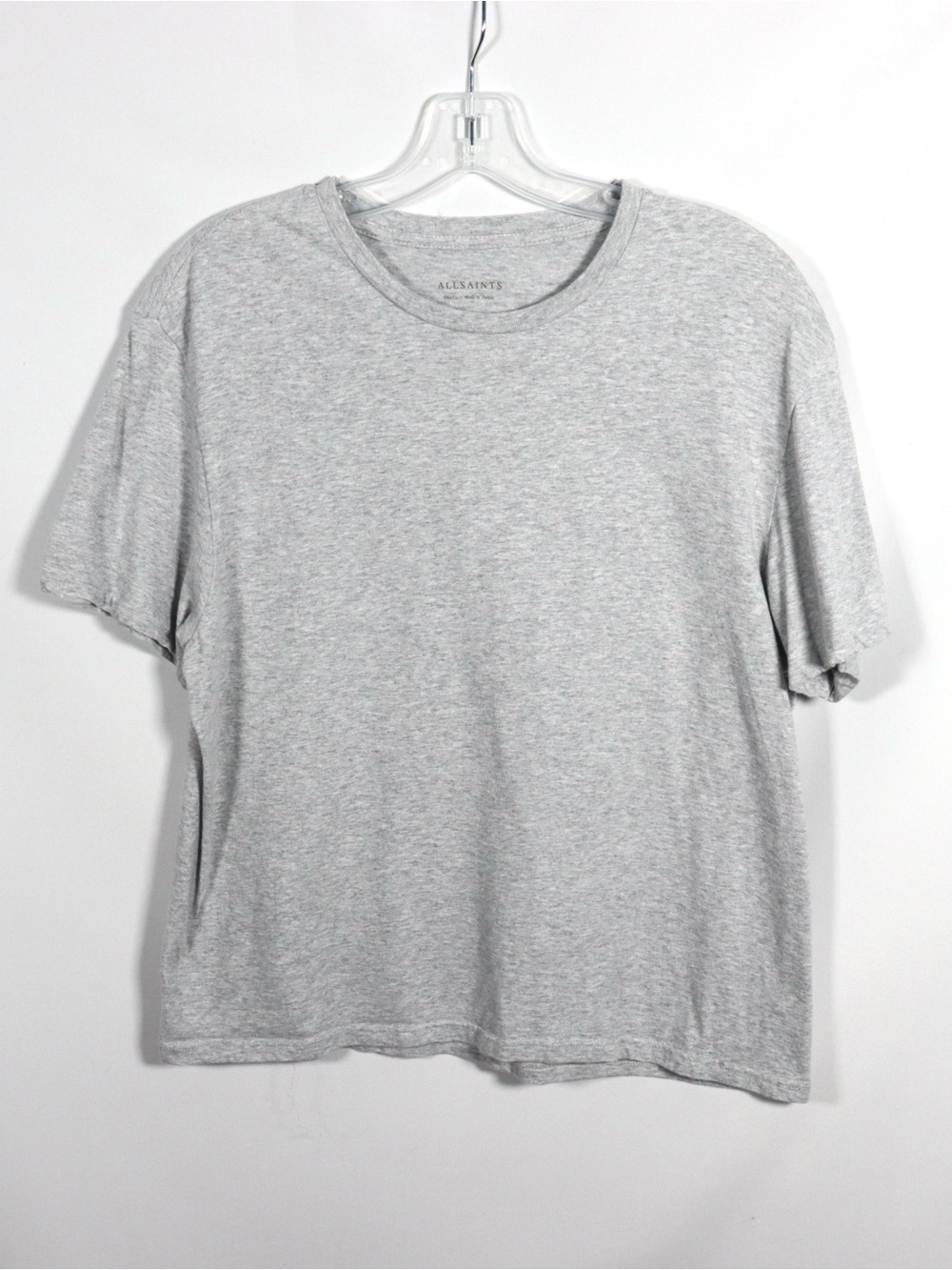 AllSaints Grey Essential Crew Neck T-Shirt Women’s Size Small - Picture 2 of 8